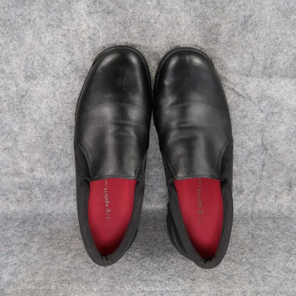 Easy Spirit Shoes Womens 6.5 Slip On Casual Moc Leather Black Comfort Work Walk - Picture 6 of 13